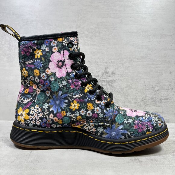 Dr Martens Newton Floral Canvas Lace Up Boots - Women's Size 6 - Multicolor - Picture 2 of 10